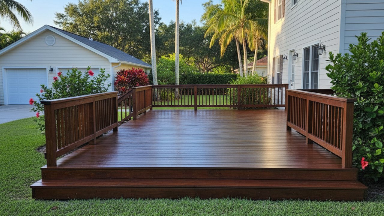 Pioneer Deck Co crew working on a home